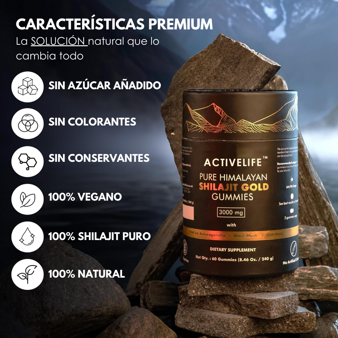 ActiveLife® Gomitas de Silhajit Puro del Himalaya