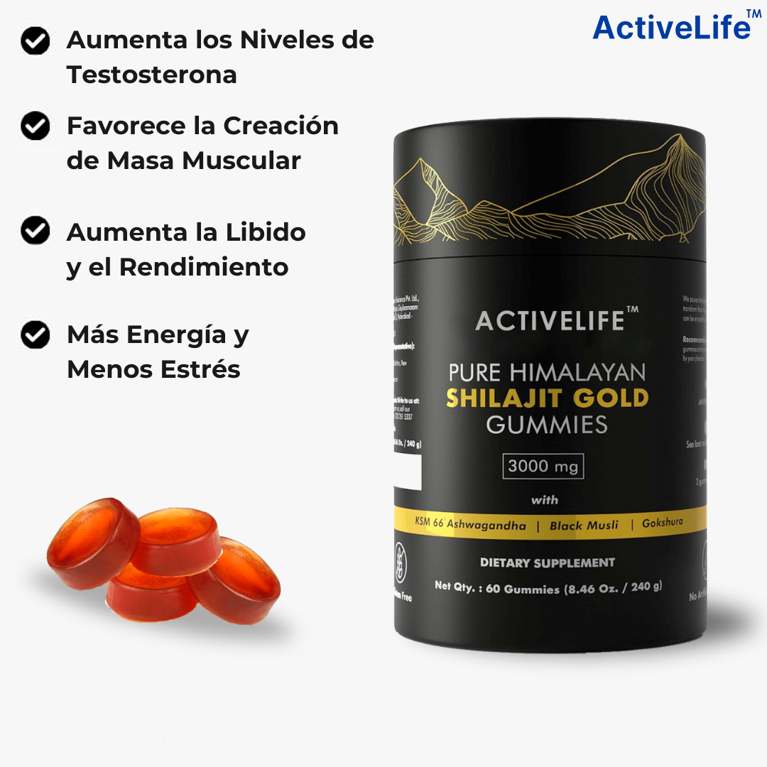 ActiveLife® Gomitas de Silhajit Puro del Himalaya