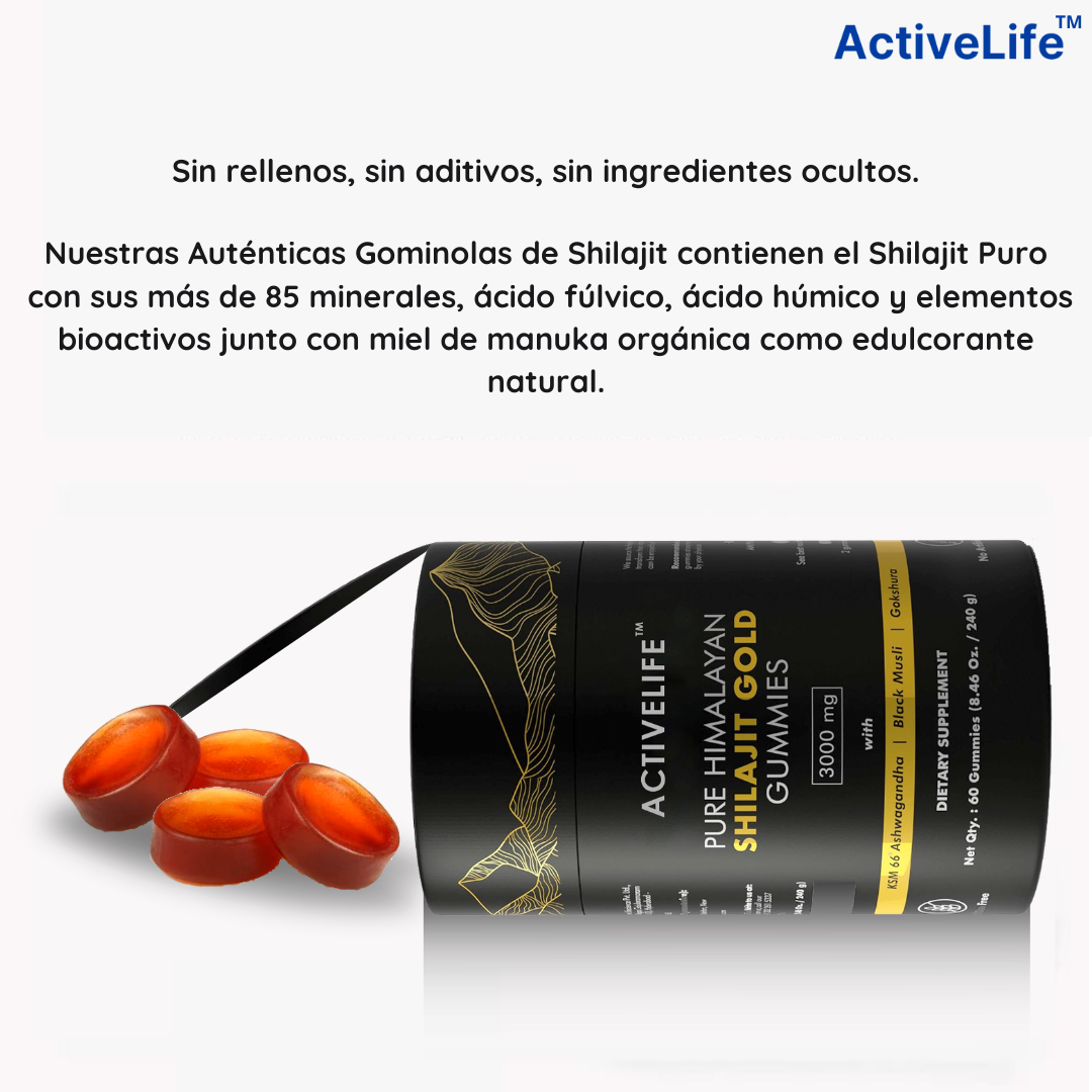 ActiveLife® Gomitas de Silhajit Puro del Himalaya